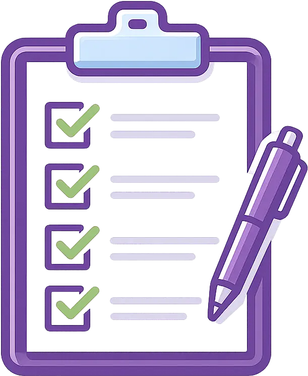 Clinical documentation checklist icon representing standardized hospice documentation workflows