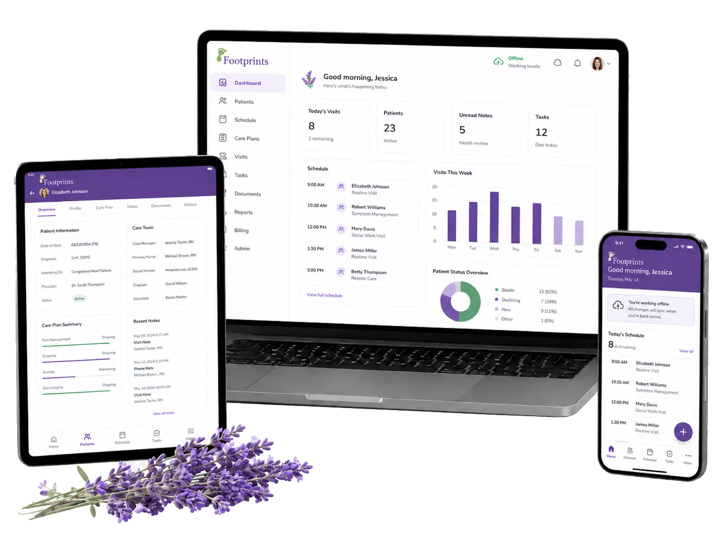 Black Bean Software healthcare software platform shown across laptop, tablet, and mobile devices