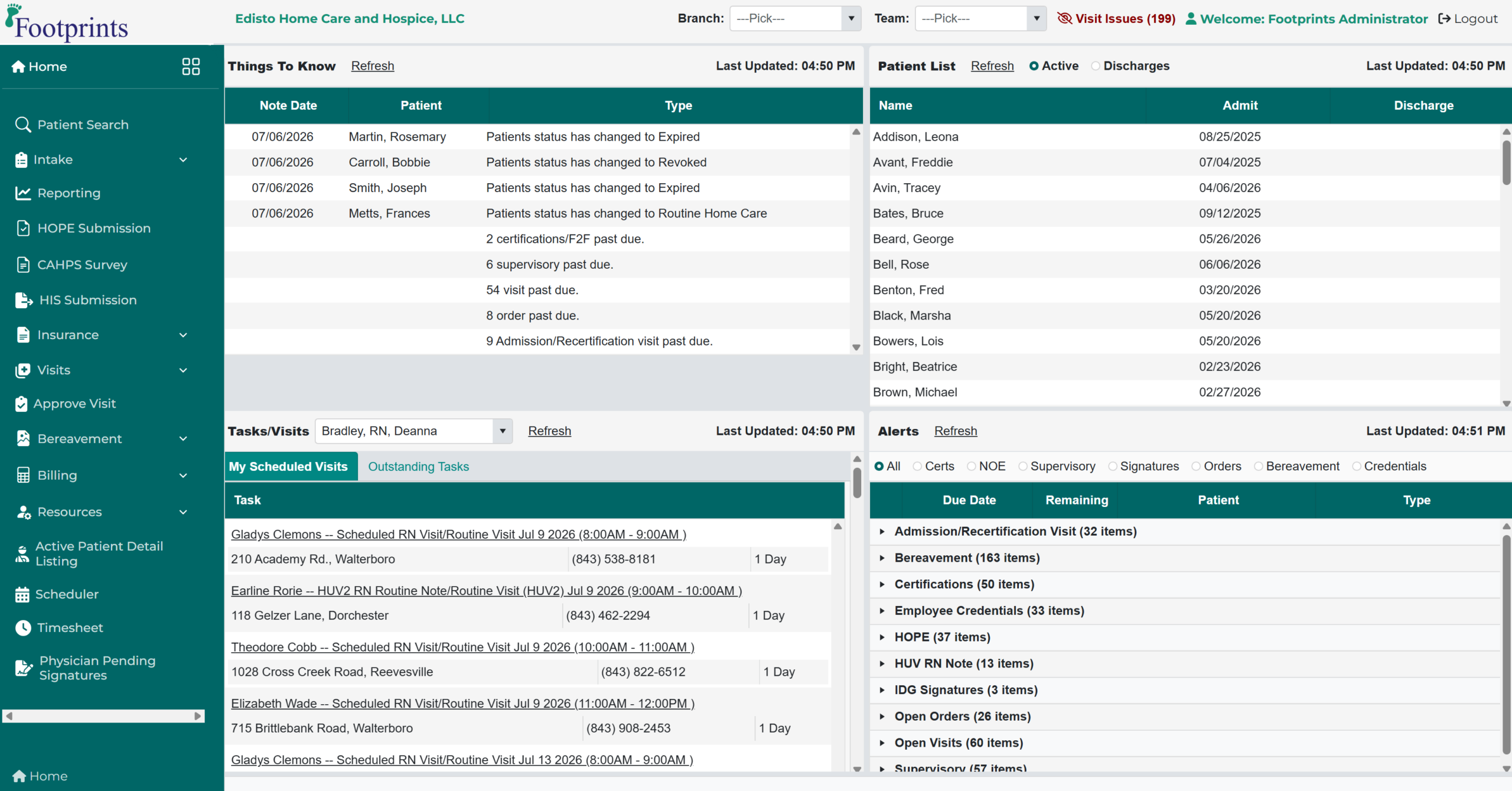 AI-powered hospice documentation dashboard supporting chart audits, compliance reviews, and clinical documentation